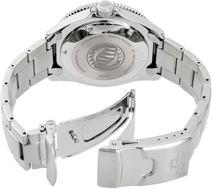 ORIENT MAKO AUTOMATIC DIVER'S SILVER & GREEN MEN WATCH RN-AA0914E