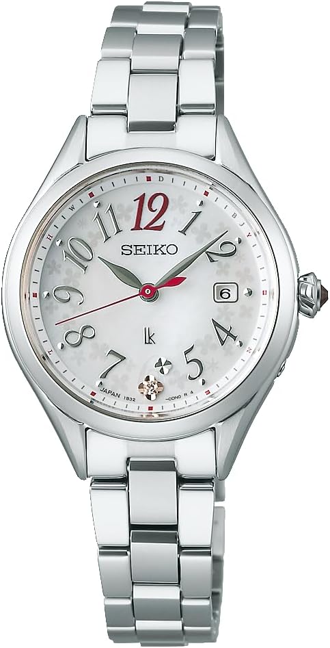 SEIKO LUKIA GROW SOLAR RADIO 2025 SS MAIN SERIES SILVER & WHITE WOMEN WATCH SSQW091
