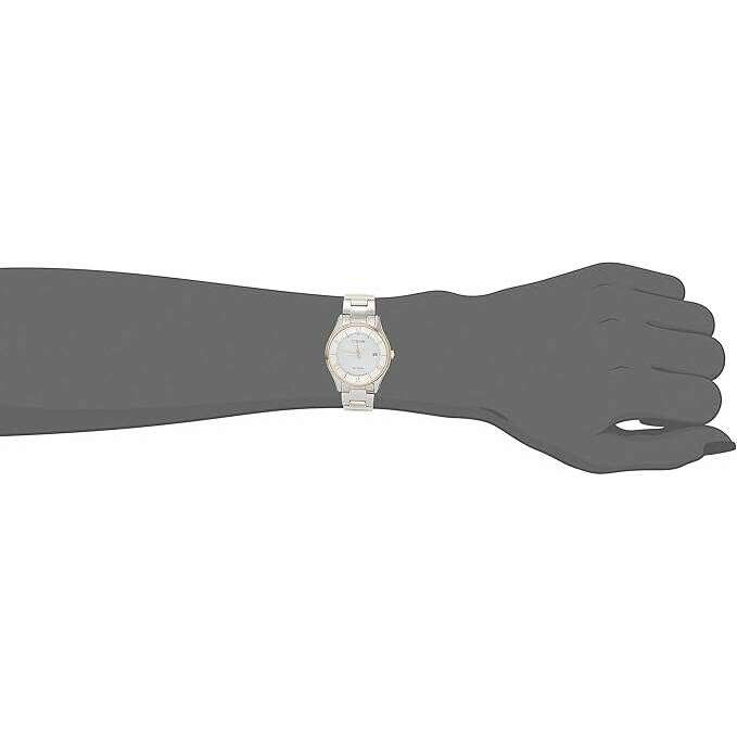 ROOK JAPAN:CITIZEN COLLECTION THIN MODEL SERIES ECO-DRIVE RADIO SILVER & GOLD LADIES WATCH ES0002-57A,JDM Watch,Citizen Collection