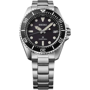 ROOK JAPAN:SEIKO PROSPEX DIVER SCUBA PADI SOLAR SILVER STRAP BLACK DIAL MEN WATCH SBDJ063,JDM Watch,Seiko Prospex