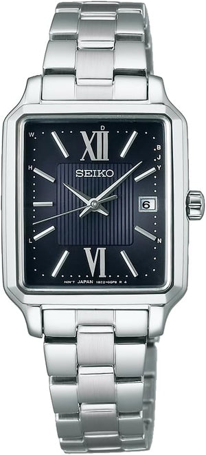 SEIKO SELECTION S SERIES SOLAR RADIO WAVE SILVER & BLACK WOMEN WATCH SWFH139