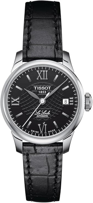 TISSOT LE LOCLE AUTOMATIC LADY BLACK LEATHER STRAP 25 MM WOMEN WATCH T41.1.123.57
