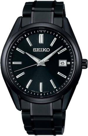 SEIKO SELECTION S SERIES SOLAR RADIO WAVE ALL BLACK MEN WATCH SBTM343