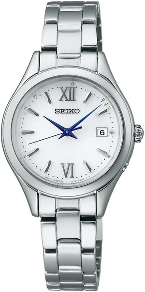 SEIKO SELECTION S SERIES SOLAR RADIO WAVE ROUND FACE SILVER WOMEN WATCH SWFH129