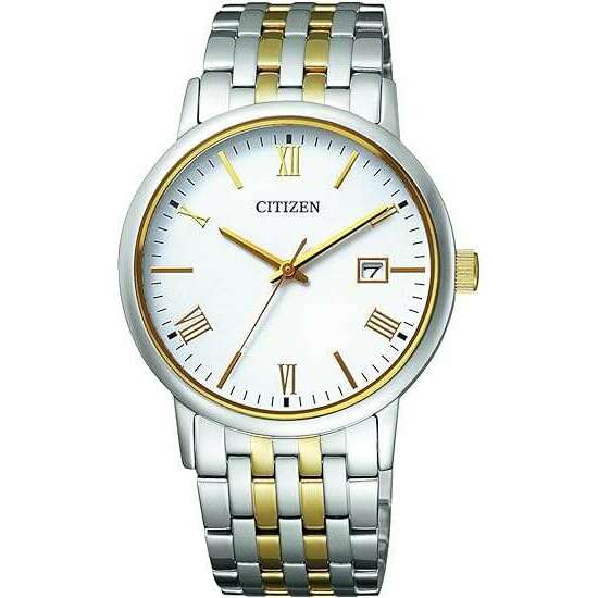 ROOK JAPAN:CITIZEN COLLECTION ECO DRIVE PAIR MODEL WHITE & GOLD MEN WATCH BM6774-51C,JDM Watch,Citizen Collection