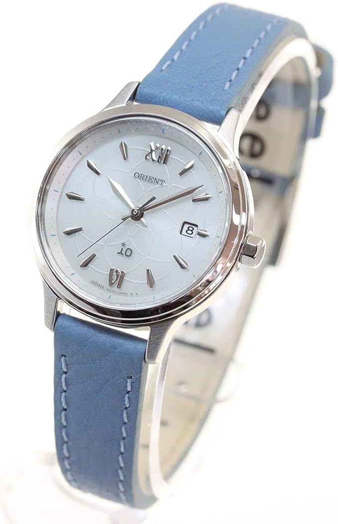 ORIENT IO NATURAL & PLAIN SOLAR BLUE LEATHER STRAP WOMEN WATCH RN-WG0417S