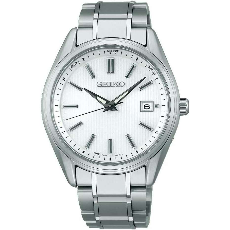 SEIKO SELECTION S SERIES SOLAR RADIO WAVE SILVER MEN WATCH SBTM337 ...
