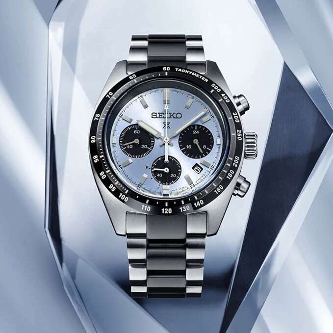 ROOK JAPAN:SEIKO PROSPEX SPEEDTIMER SOLAR CHRONOGRAPH SILVER & CRYSTAL BLUE MEN WATCH SBDL093,JDM Watch,Seiko Prospex