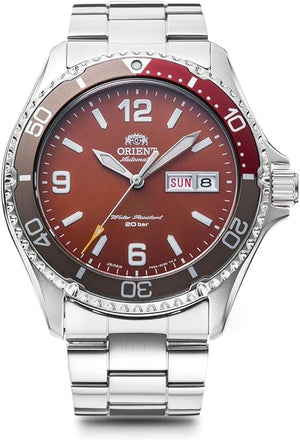 ORIENT AUTOMATIC SILVER & BORDEAUX RED MEN WATCH (200 LIMITED) RN-AA0820R