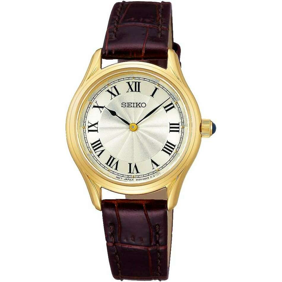 SEIKO SELECTION NANO UNIVERSE COLLAB BROWN LEATHER STRAP GOLD