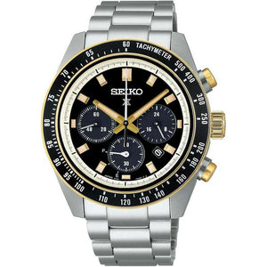 ROOK JAPAN:SEIKO PROSPEX SPEEDTIMER SOLAR CHRONOGRAPH LARGE SILVER & GOLD MEN WATCH SBDL113,JDM Watch,Seiko Prospex