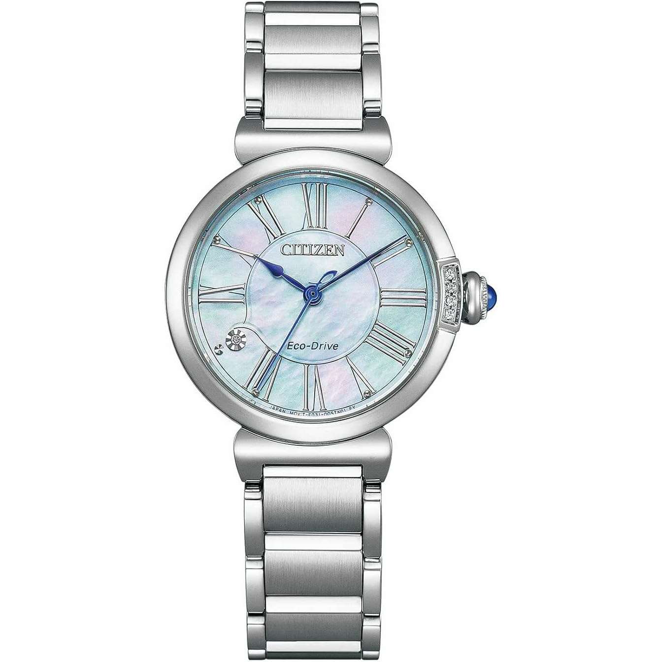 ROOK JAPAN:CITIZEN L ECO-DRIVE DIAMOND SILVER STRAP PEARL COLORED DIAL LADIES WATCH EM1060-87N,JDM Watch,Citizen L