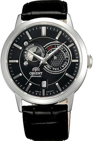 ORIENT SUN AND MOON AUTOMATIC LEATHER STRAP MEN WATCH FET0P003B0