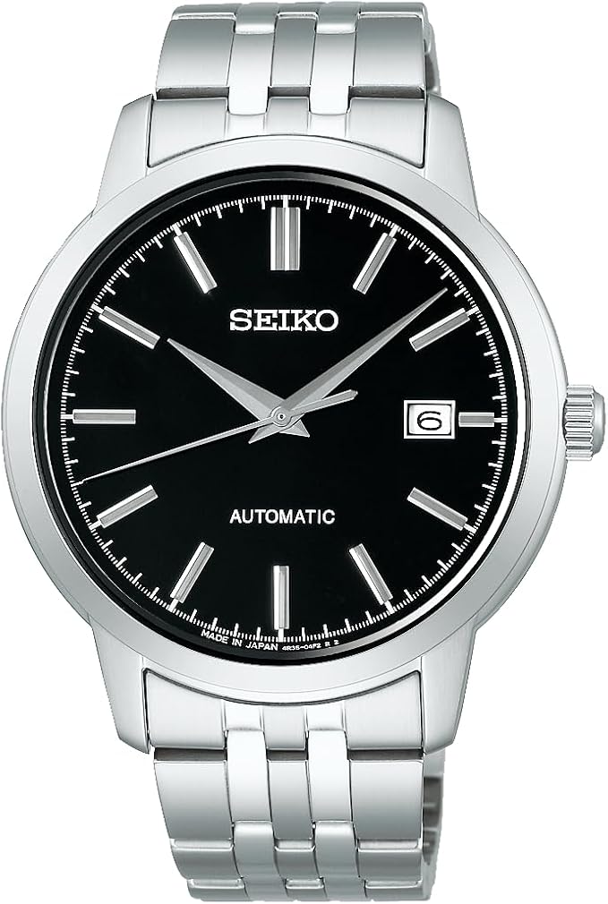 SEIKO SELECTION S SERIES INTERNATIONAL LINE MECHANICAL SILVER & BLACK MEN WATCH SCVE061