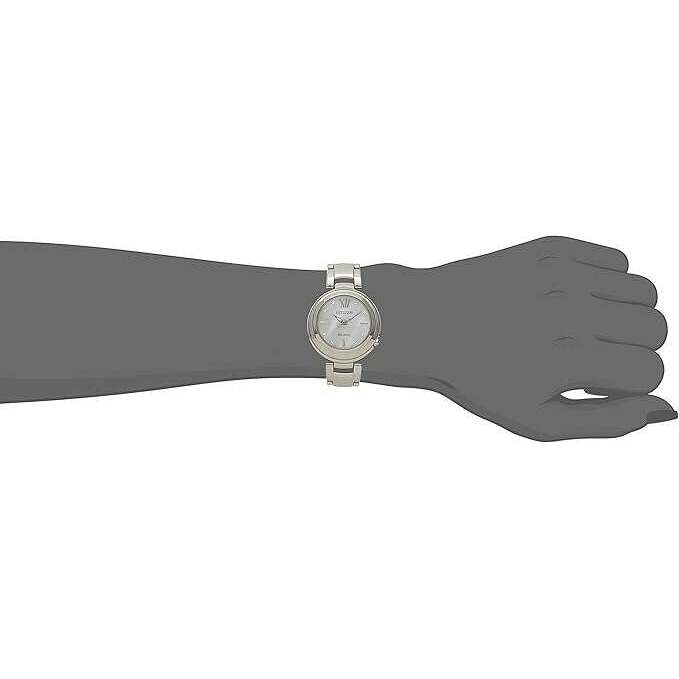 ROOK JAPAN:CITIZEN ECO-DRIVE SOLAR ANALOG SILVER STRAP PEARL COLORED DIAL LADIES WATCH EM0338-88D,JDM Watch,The Citizen