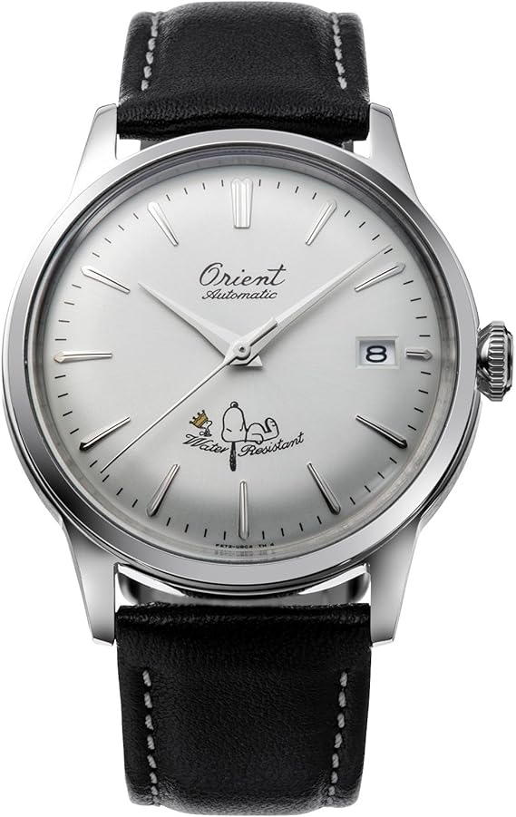 ORIENT BAMBINO AUTOMATIC PEANUTS COLLAB LEATHER STRAP MEN WATCH (LIMITED 150) RN-AC0M16S