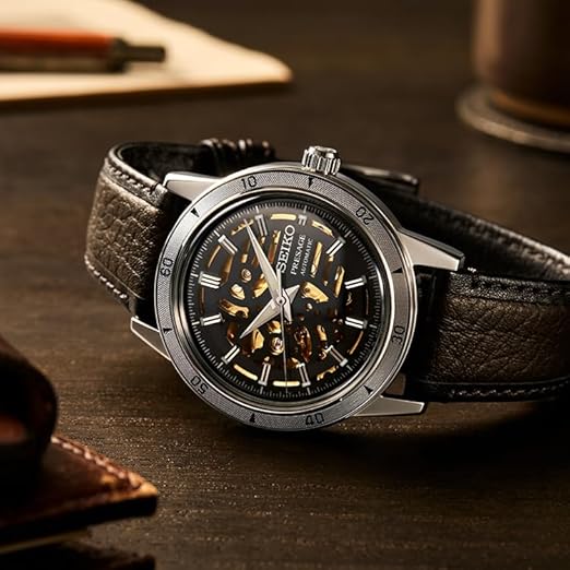 SEIKO PRESAGE STYLE 60'S SERIES AUTOMATIC BROWN LEATHER STRAP MEN WATCH SARY257