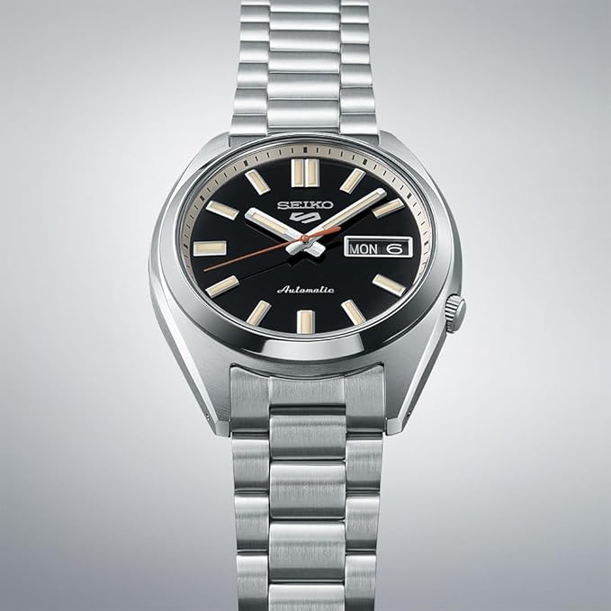 SEIKO 5 SPORTS SNXS "SPORTS STYLE" SILVER & BLACK MEN WATCH SBSA255