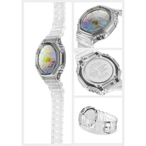 CASIO G-SHOCK IRIDESCENT COLOR SERIES CLEAR SKELETON MEN WATCH GA