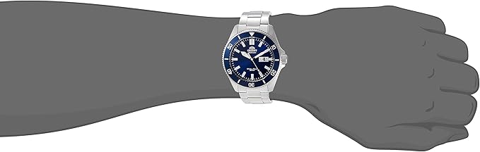 ORIENT MAKO DIVER WATCH AUTOMATIC SILVER & NAVY BLUE MEN WATCH RN-AA0007L
