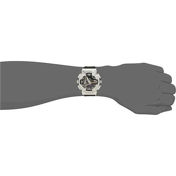 ROOK JAPAN:CASIO G-SHOCK METAL COVERED ANALOG DIGITAL DIAL BLACK & SILVER MEN WATCH GM-110-1AJF,JDM Watch,Casio G-Shock