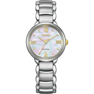 ROOK JAPAN:CITIZEN L ECO-DRIVE SOLAR SILVER STRAP PEARL COLORED DIAL LADIES WATCH EM0927-87Y,JDM Watch,Citizen L