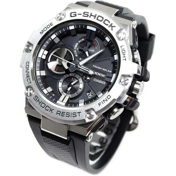 CASIO G-SHOCK G-STEEL SMARTPHONE LINKED SOLAR BLACK & SILVER