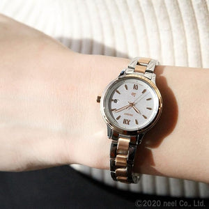 ORIENT IO SOLAR SILVER & GOLD WHITE PEARL WOMEN WATCH RN-WG0415A