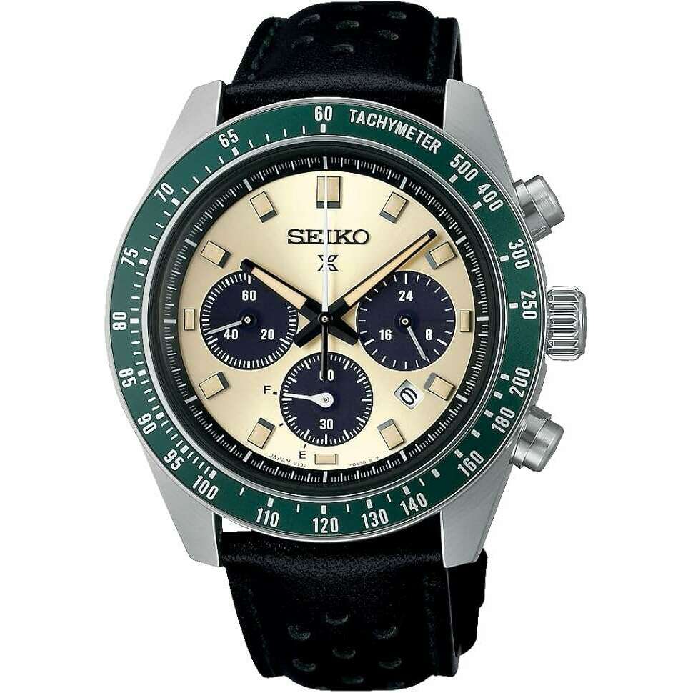ROOK JAPAN:SEIKO PROSPEX SPEEDTIMER SOLAR CHRONOGRAPH LARGE BLACK & GREEN MEN WATCH SBDL115,JDM Watch,Seiko Prospex