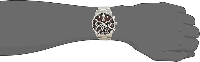 ORIENT CHRONOGRAPH SILVER & WINE RED MEN WATCH RN-KV0003R