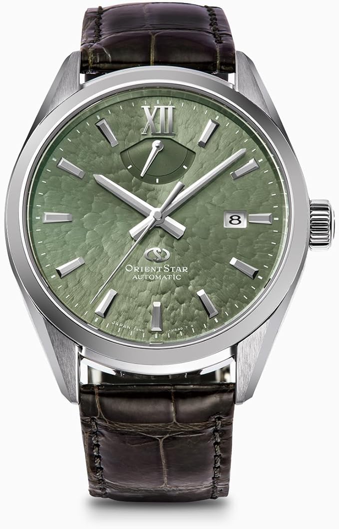 ORIENT STAR M34 F8 MECHANICAL AUTOMATIC SILVER & GREEN MEN WATCH RK-BX0005E