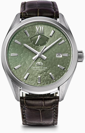 ORIENT STAR M34 F8 MECHANICAL AUTOMATIC SILVER & GREEN MEN WATCH RK-BX0005E