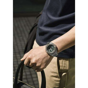 ROOK JAPAN:CASIO G-SHOCK G-STEEL BLUETOOTH SILVER & GREEN MEN WATCH GST-B500AD-3AJF,JDM Watch,Casio G-Shock