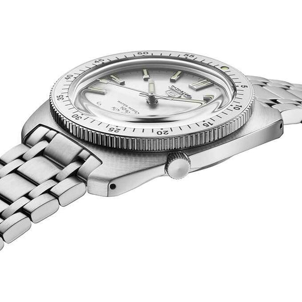 SEIKO 5 SPORTS HERITAGE DESIGN AUTOMATIC REISSUE SILVER MEN WATCH