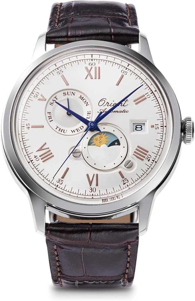 ORIENT BAMBINO SUN&MOON 75TH ANNIVERSARY INTERCHANGEABLE STRAP MEN WATCH (750 LIMITED) RN-AK0808S