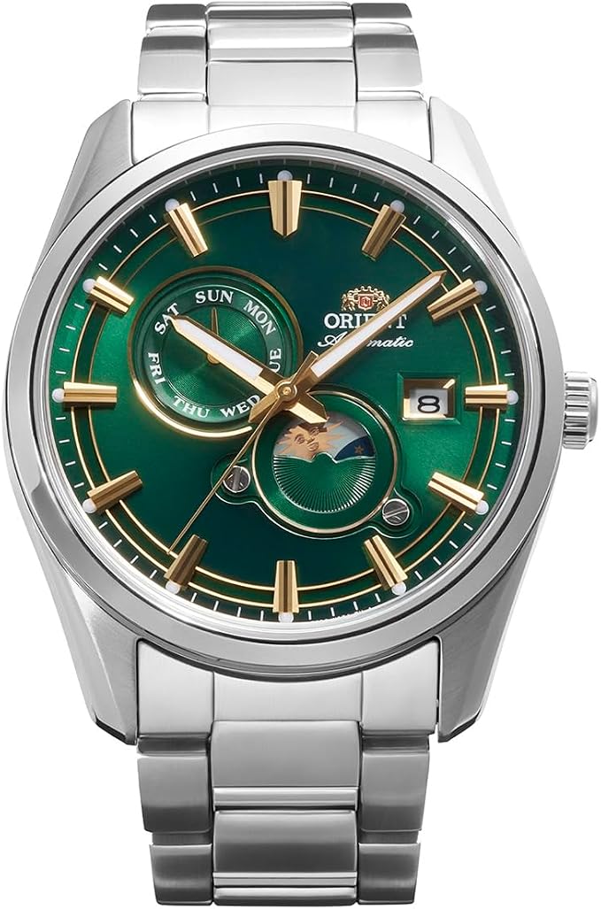ORIENT STRETTO SUN&MOON AUTOMATIC GREEN MEN WATCH RN-AK0314E