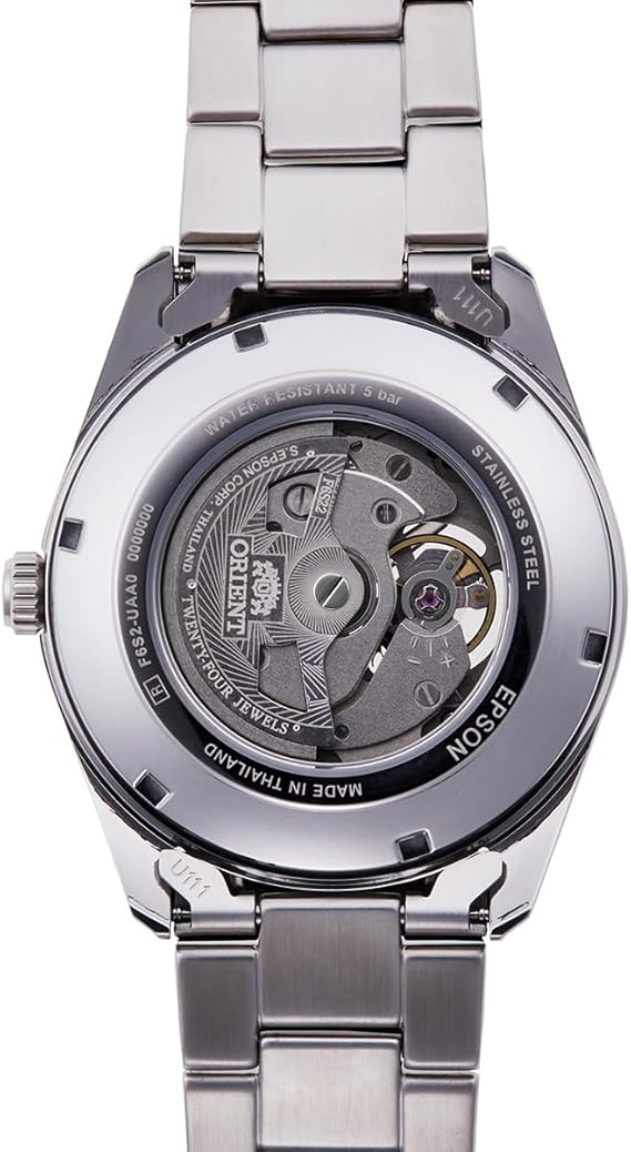 ORIENT AUTOMATIC CONTEMPORARY SEMI-SKELETON SILVER & NAVY BLUE MEN WATCH RN-AR0002L