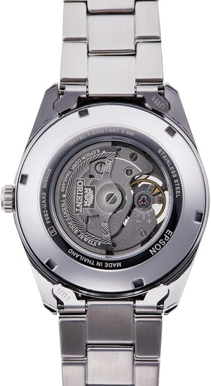 ORIENT AUTOMATIC CONTEMPORARY SEMI-SKELETON SILVER & NAVY BLUE MEN WATCH RN-AR0002L