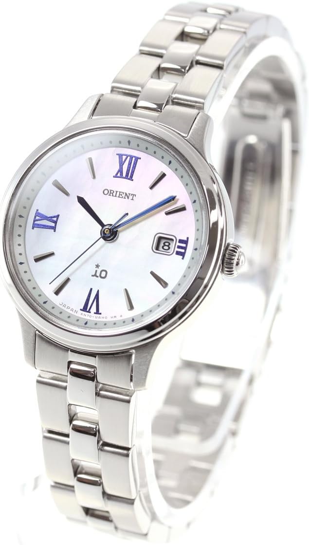 ORIENT IO SOLAR SILVER WHITE PEARL WOMEN WATCH RN-WG0007A