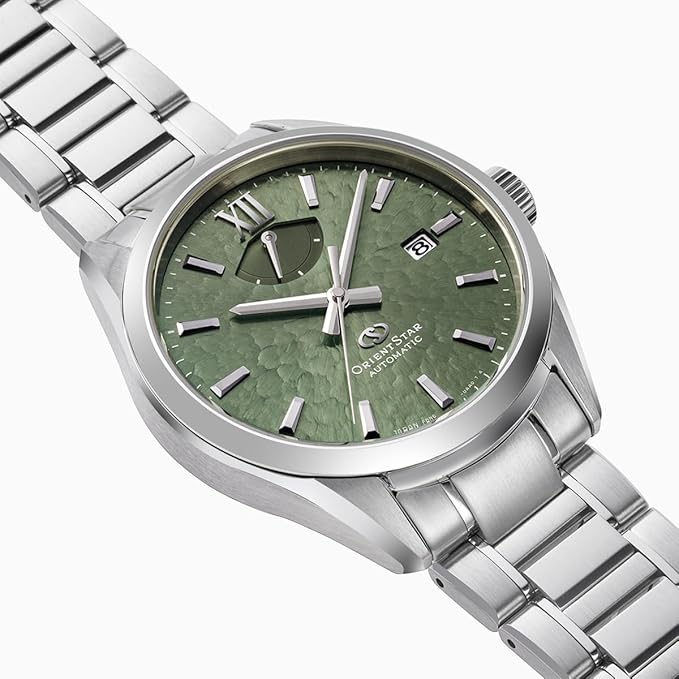 ORIENT STAR M34 F8 MECHANICAL AUTOMATIC SILVER & GREEN MEN WATCH RK-BX0005E