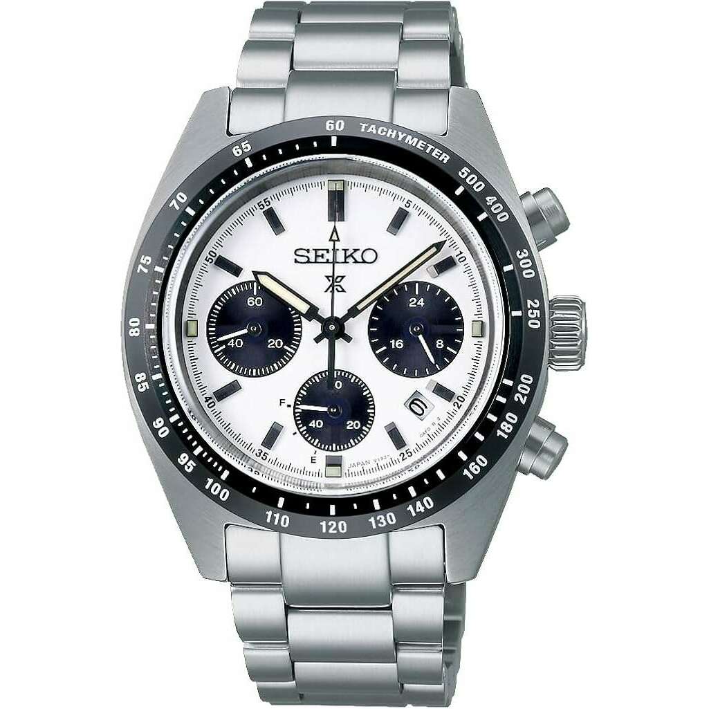 ROOK JAPAN:SEIKO PROSPEX SPEEDTIMER SOLAR CHRONOGRAPH SILVER & WHITE MEN WATCH SBDL085,JDM Watch,Seiko Prospex