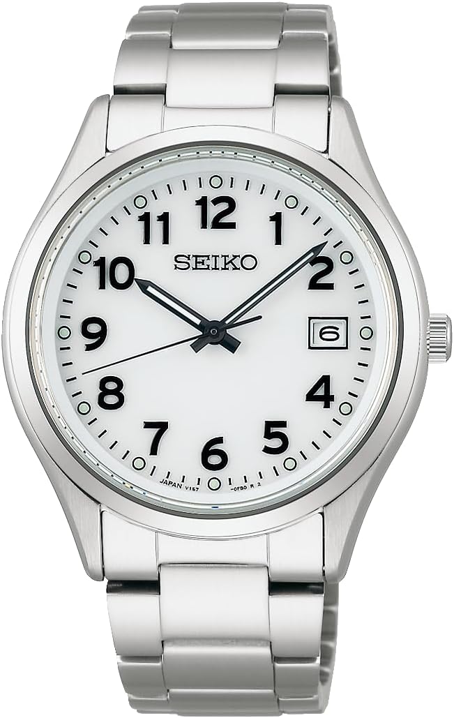 SEIKO SELECTION S SERIES SOLAR SILVER & WHITE MEN WATCH SBPX153