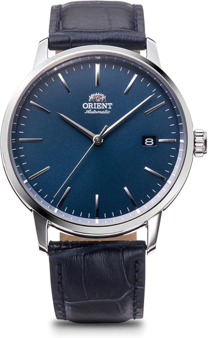 ORIENT BASIC CONCEPT AUTOMATIC CLASSIC LEATHER STRAP NAVY MEN WATCH RN-AC0E04L