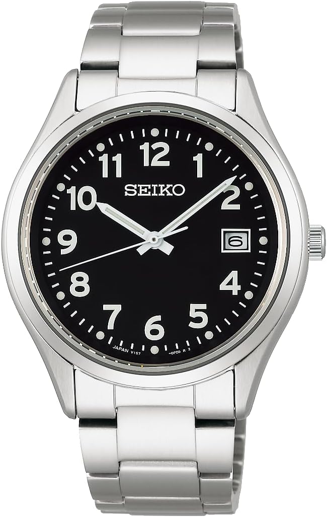 SEIKO SELECTION S SERIES SOLAR SILVER & BLACK MEN WATCH SBPX155