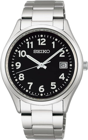 SEIKO SELECTION S SERIES SOLAR SILVER & BLACK MEN WATCH SBPX155
