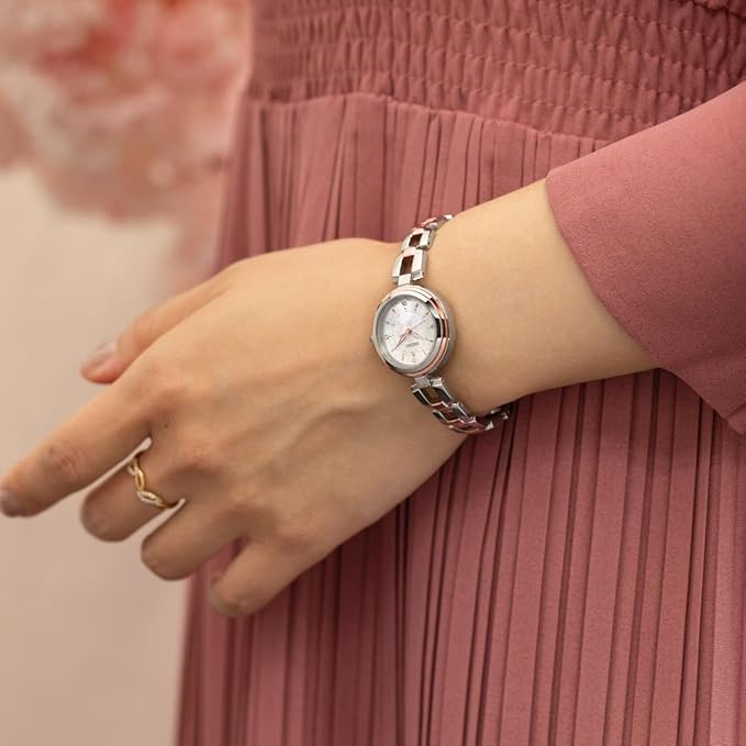 SEIKO SELECTION 2025 SAKURA BLOOMING LIMITED EDITION SILVER & PINK GOLD WOMEN WATCH SWFH142