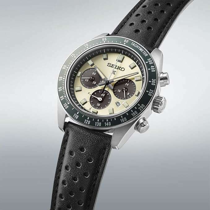 ROOK JAPAN:SEIKO PROSPEX SPEEDTIMER SOLAR CHRONOGRAPH LARGE BLACK & GREEN MEN WATCH SBDL115,JDM Watch,Seiko Prospex