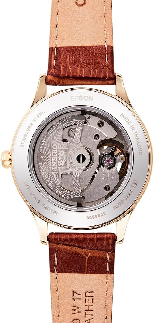 ORIENT AUTOMATIC OPEN HEART LEATHER STRAP WOMEN WATCH RN-AG0728S