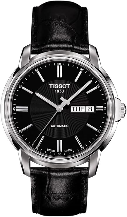 TISSOT T-CLASSIC AUTOMATICS III SILVER & LEATHER 39 MM MEN WATCH T065.430.16.051.00