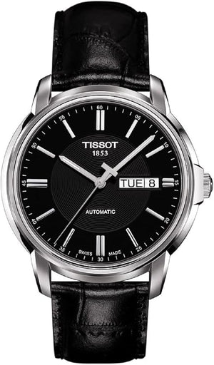 TISSOT T-CLASSIC AUTOMATICS III SILVER & LEATHER 39 MM MEN WATCH T065.430.16.051.00